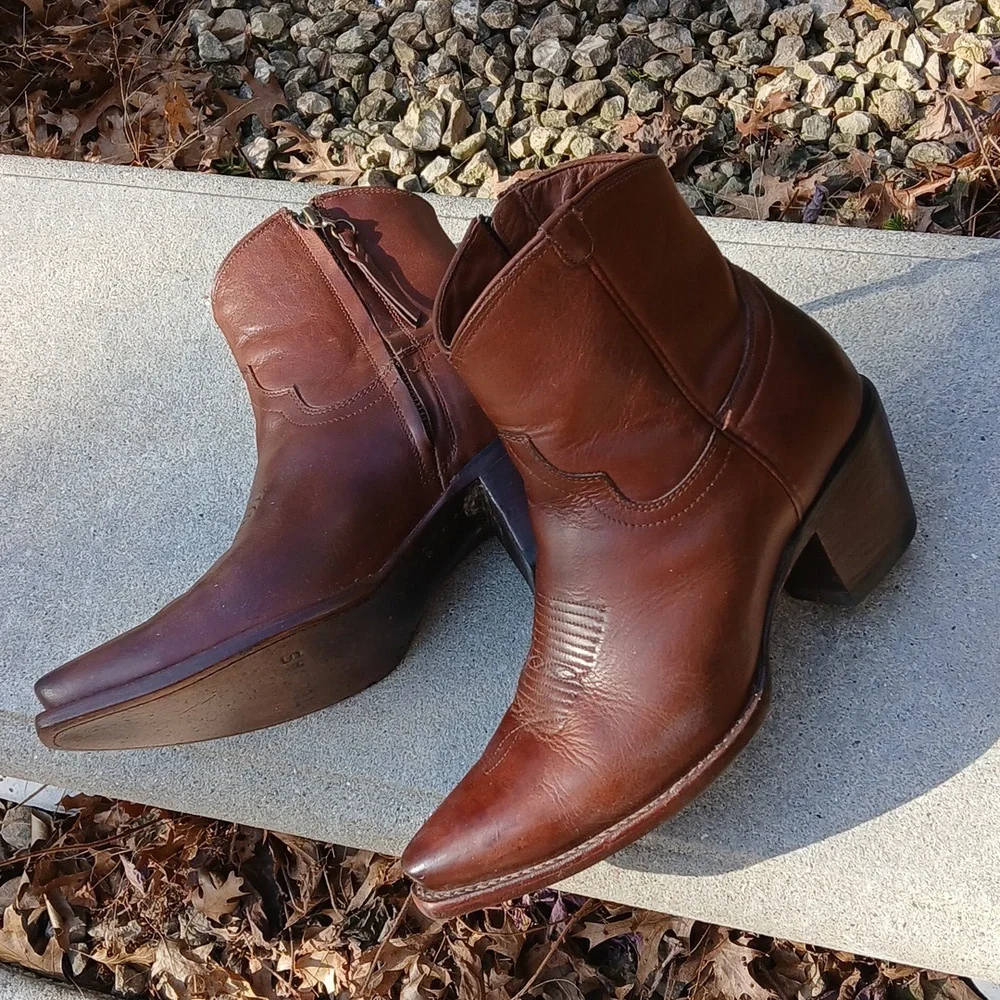 TECOVAS THE DAISY LEATHER Ankle Boots Size 9 - Picture 7 of 14